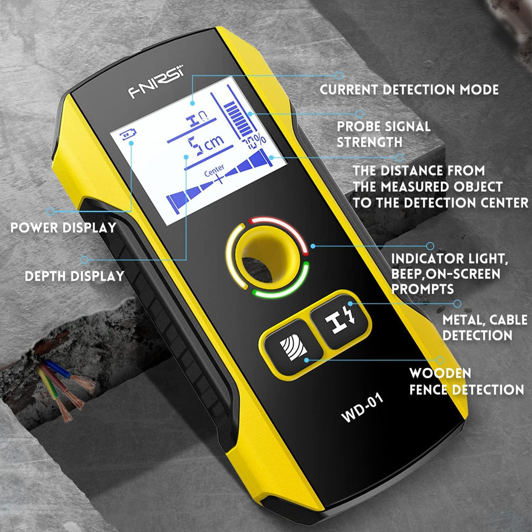 FNIRSI 6-in-1 Wandscanner – Elektronischer Wanddetektor für Holz- und Metallständer, Kabel, Rohre un