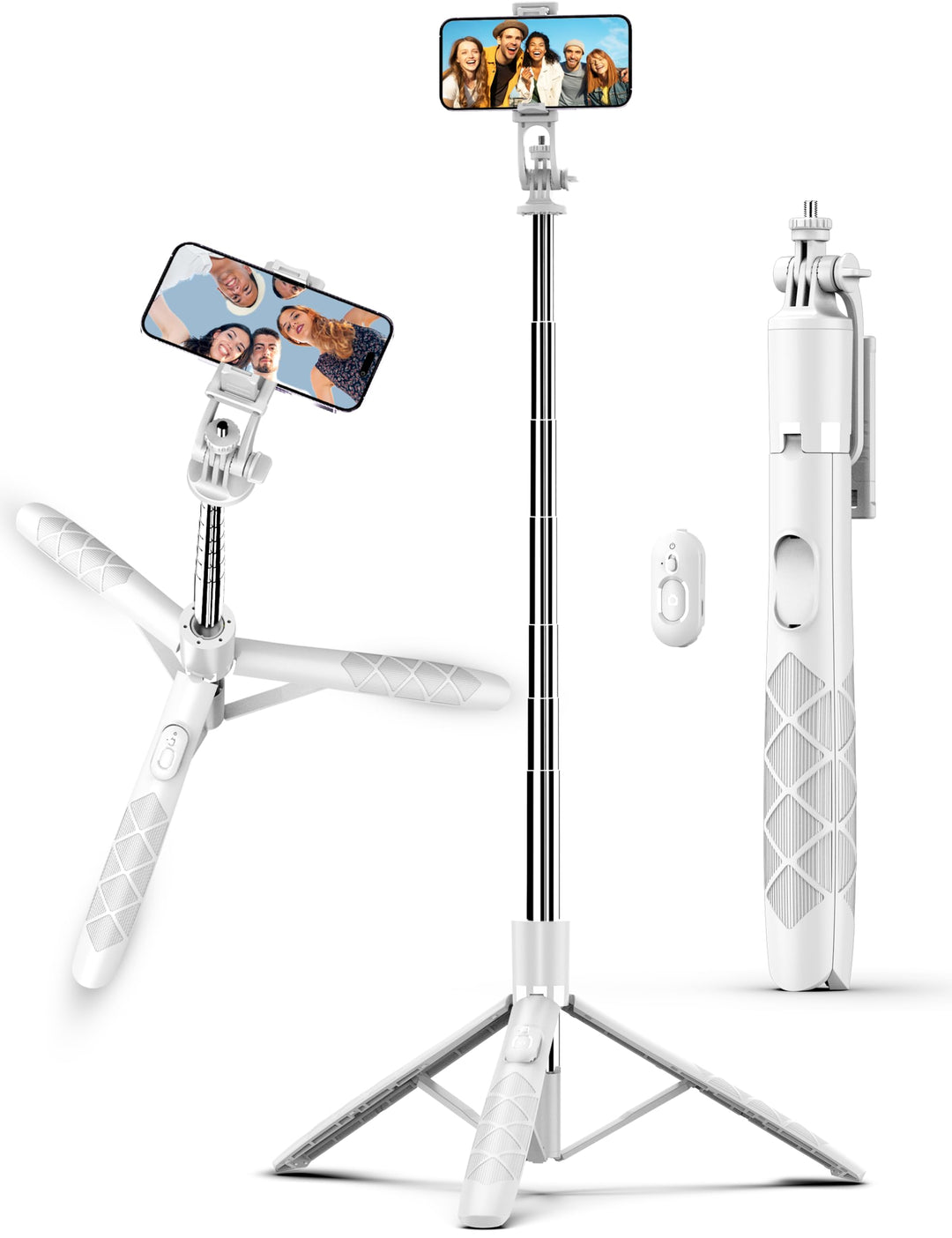 180CM Selfie Stick Stativ, Erweiterbarer All-in-1 Handy Stativ mit Kabelloser Fernbedienung, 360° Ro