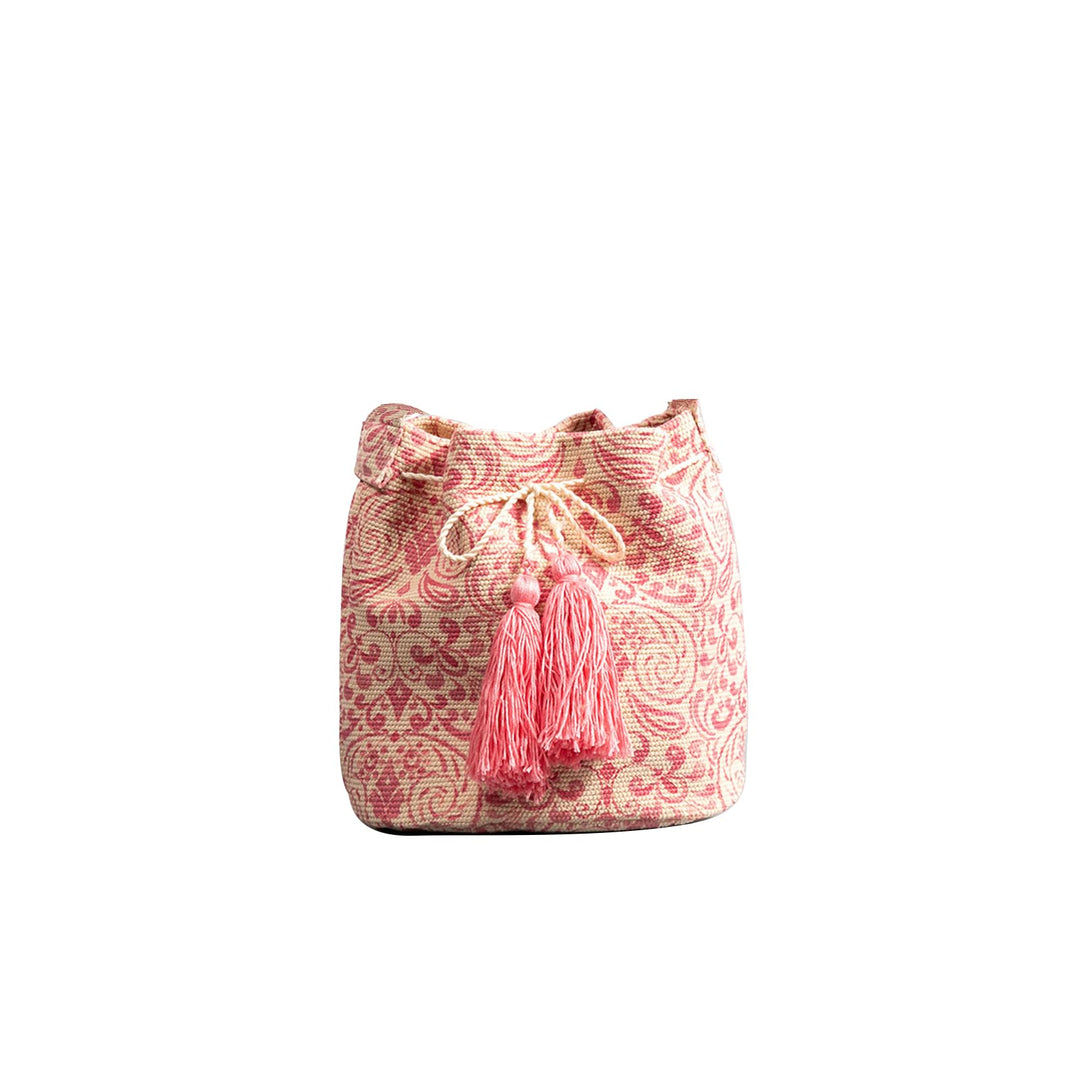 CORIOS Ethnischer Stil Handtasche Damen Canvas Schultertasche Böhmische Tote Beutel Quasten Henkelta