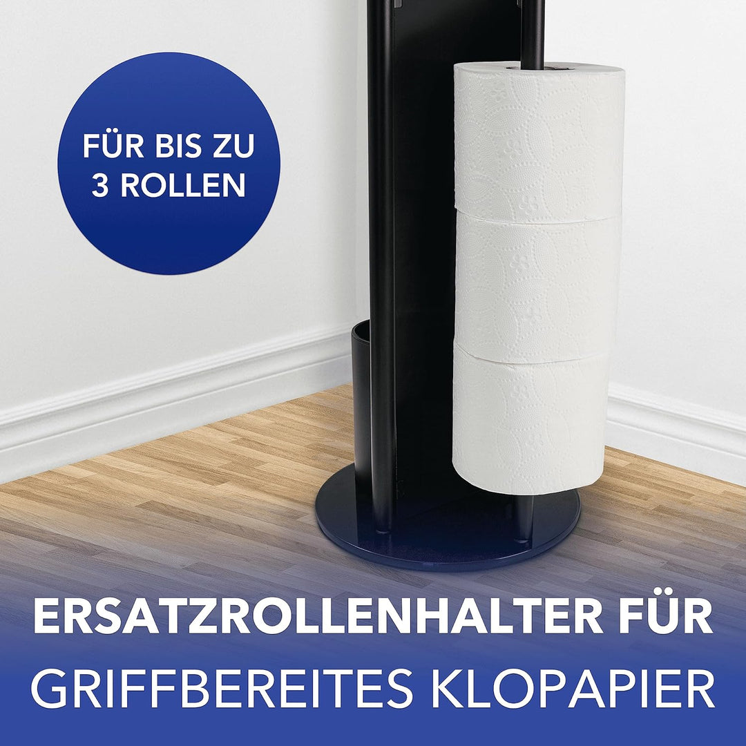 WENKO Stand WC-Garnitur Ravina mit integriertem Toilettenpapierhalter und WC-Bürstenhalter, in rostf