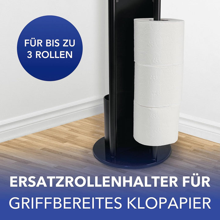 WENKO Stand WC-Garnitur Ravina mit integriertem Toilettenpapierhalter und WC-Bürstenhalter, in rostf