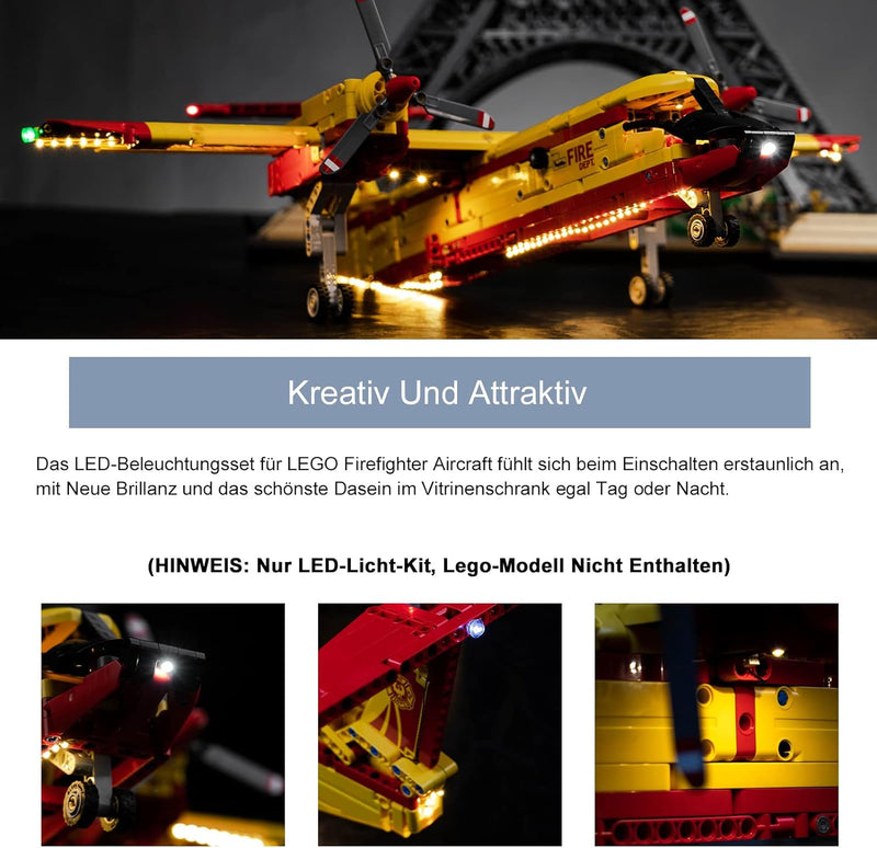 Licht-Kit für Lego 42152 Firefighter Aircraft(Kein Lego-Modell), Fernbedienung Led Beleuchtungs Set