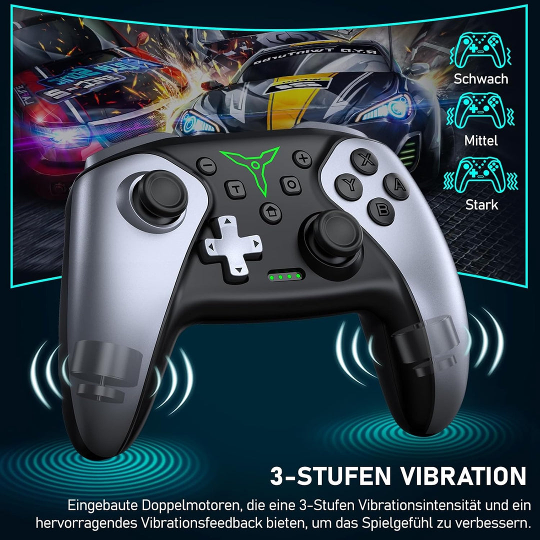 HELLCOOL Switch Controller, Pro Controller Switch mit Präzise Bewegungssteuerung/Dual Motors Vibrati