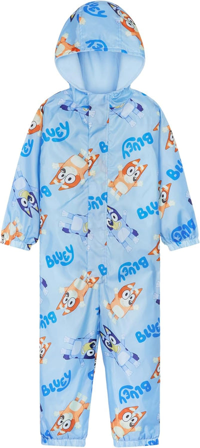 BlueY Regenanzug Kinder, Fleece-Gefütterter Wasserdichter Matschanzug Mädchen mit Kapuze, Regenovera