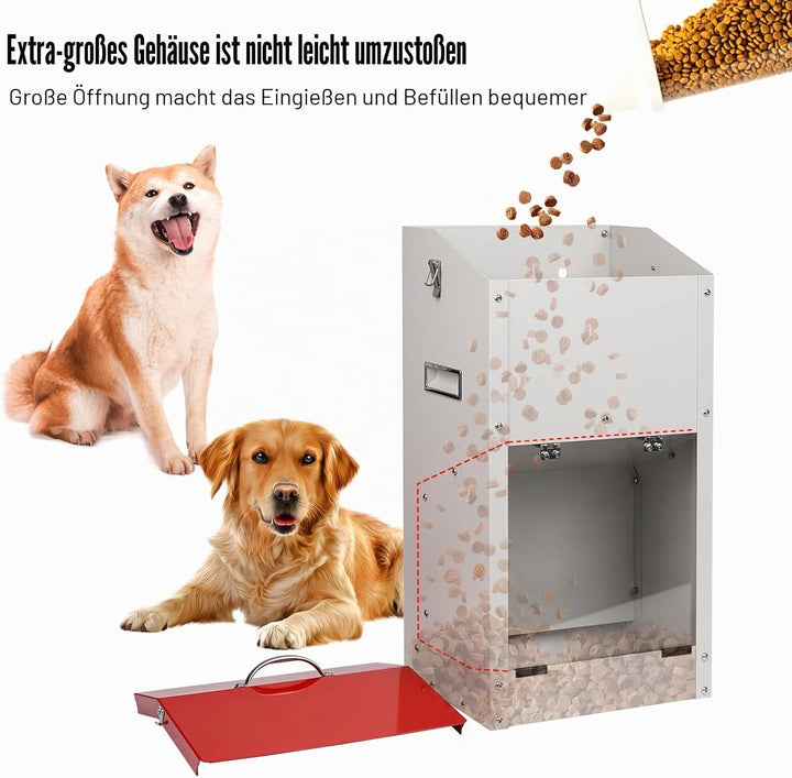 Verzinkte Automatische Hundefutterspender für Grosse Hunde, 11KG Outdoor Haustiere Futterspender Sch