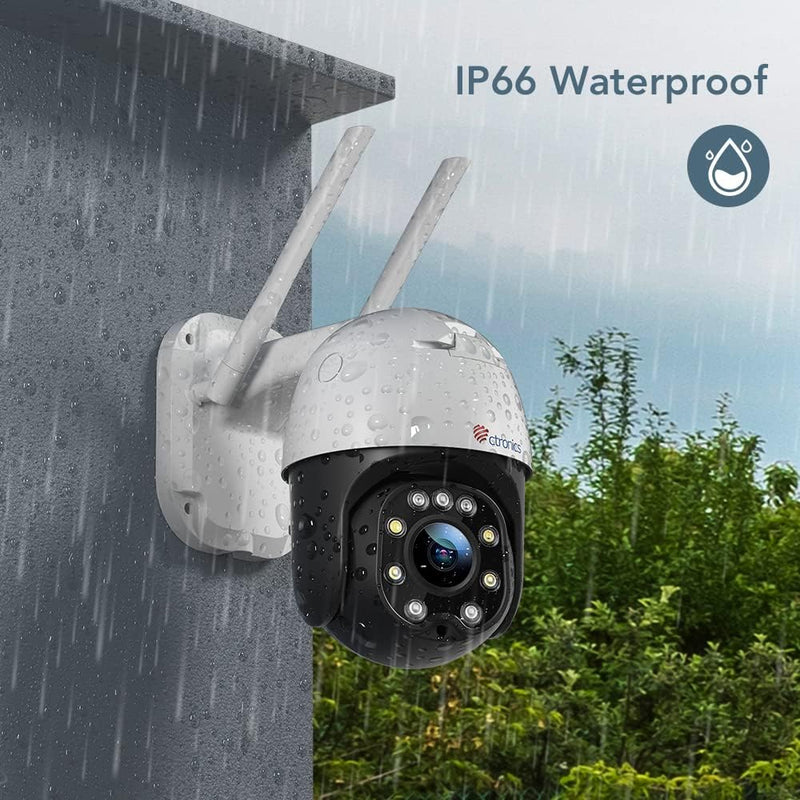 4X Optischer Zoom Überwachungskamera Aussen WLAN, Ctronics PTZ Dome WiFi IP Kamera Outdoor mit Mensc