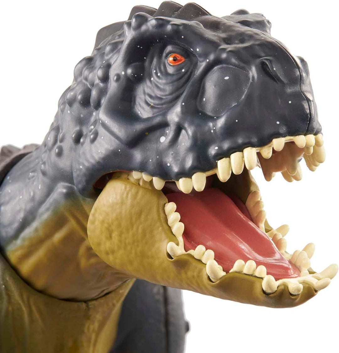 Jurassic World HCB03 - Kampfaction Scorpios Rex mit Geräuscheffekt, Camp Cretaceous mit beweglichen