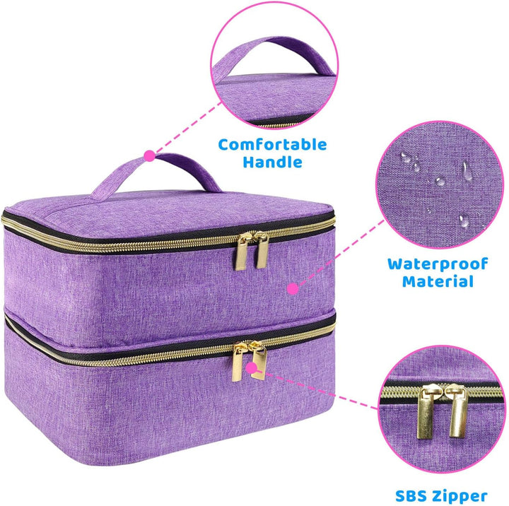 Nagellack Organizer Tasche, Doppelschicht Nagellack Aufbewahrung Box, Organizer Koffer für Nageldesi