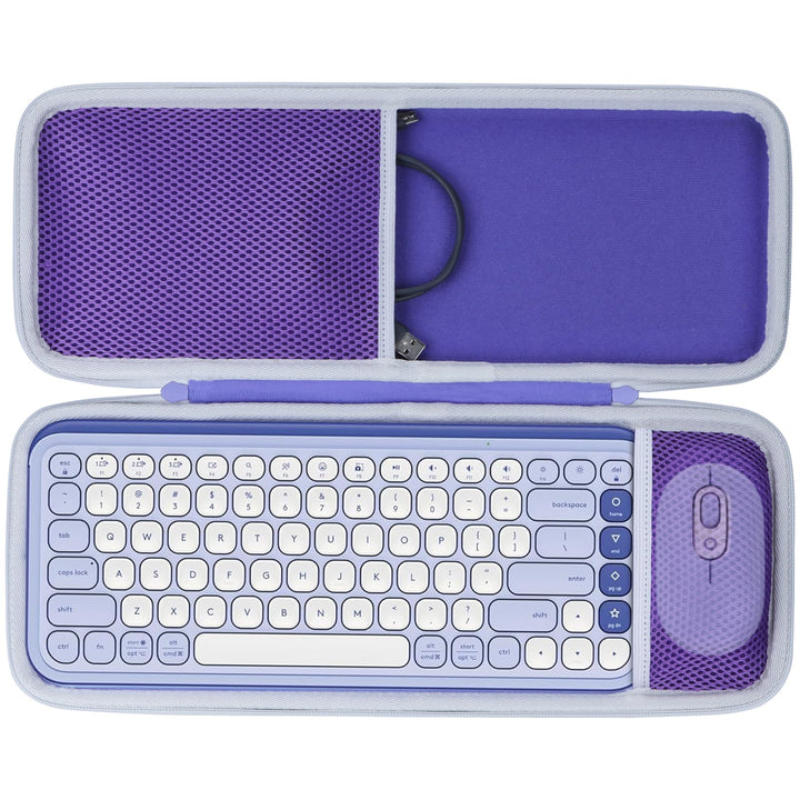Lebakort Hart Schutz Hülle Etui für Logitech POP ICON Combo Bluetooth-Tastatur-Maus-Set Lila POP ICO