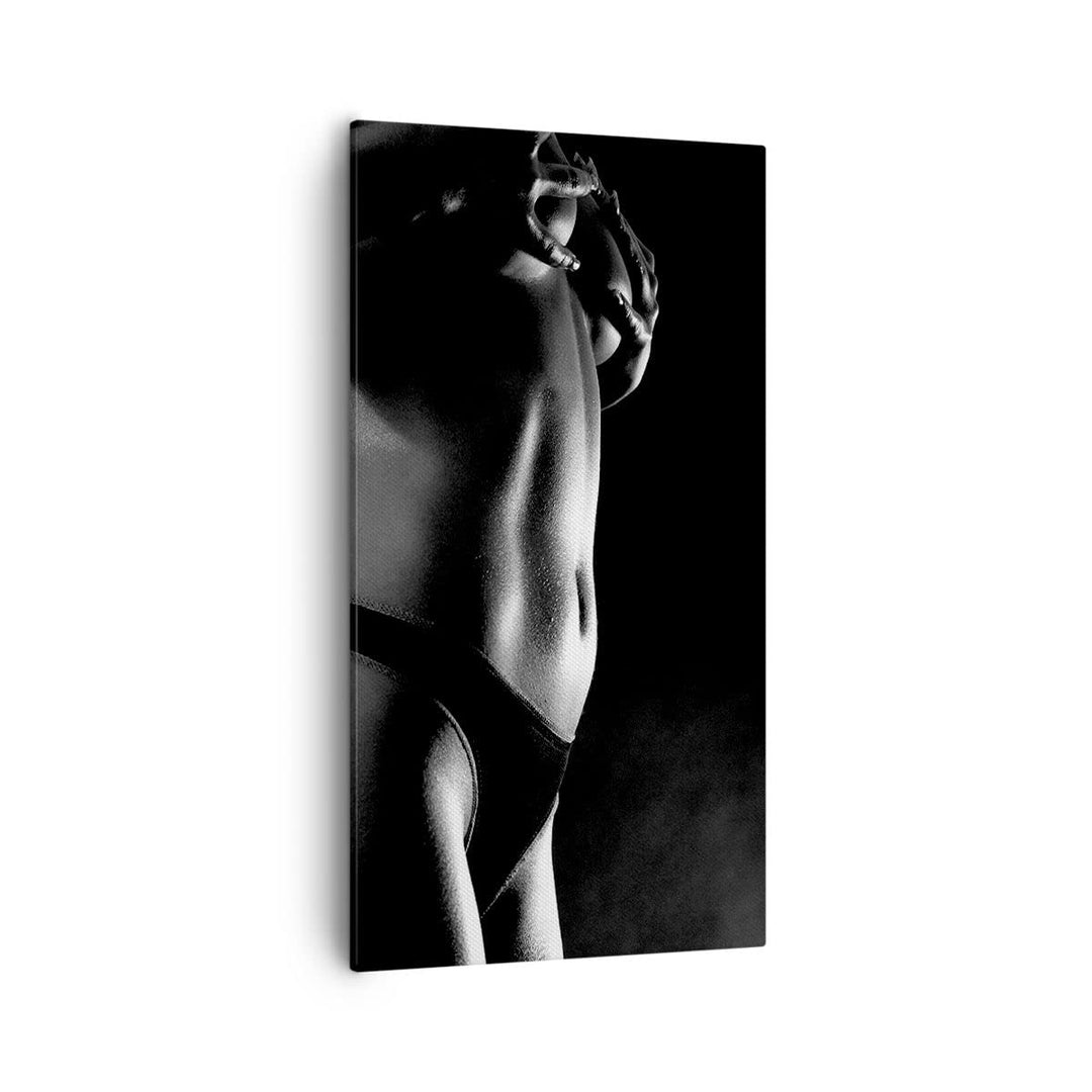 Bilder auf Leinwand 55x100cm Leinwandbild mit Rahmen Anatomie Frau nackt Gross Wanddeko Bild Schlafz