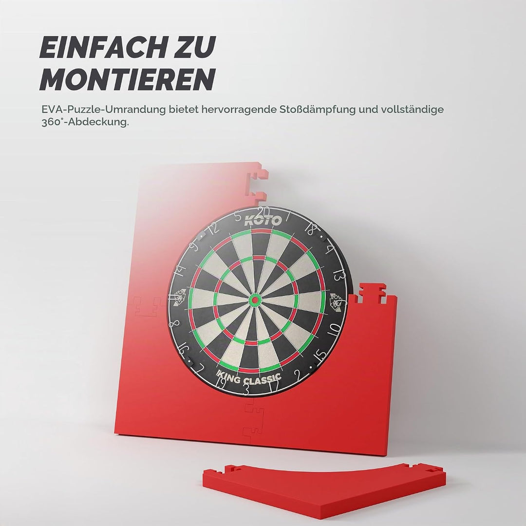 KOTO - 4pcs. Dart Surround, langlebige Dart wandschutz, verhindert Schäden, Eva 4PCS Quadrat Rot, 4P