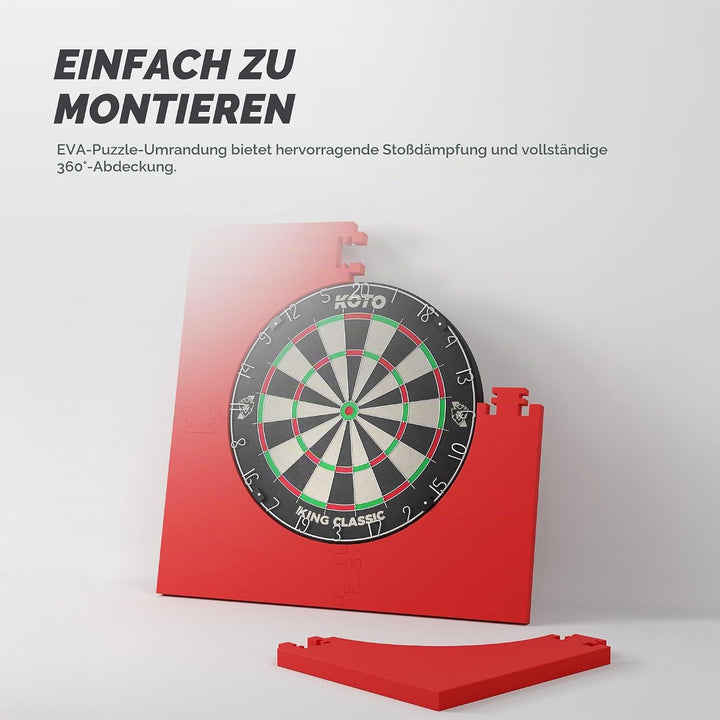 KOTO - 4pcs. Dart Surround, langlebige Dart wandschutz, verhindert Schäden, Eva 4PCS Quadrat Rot, 4P