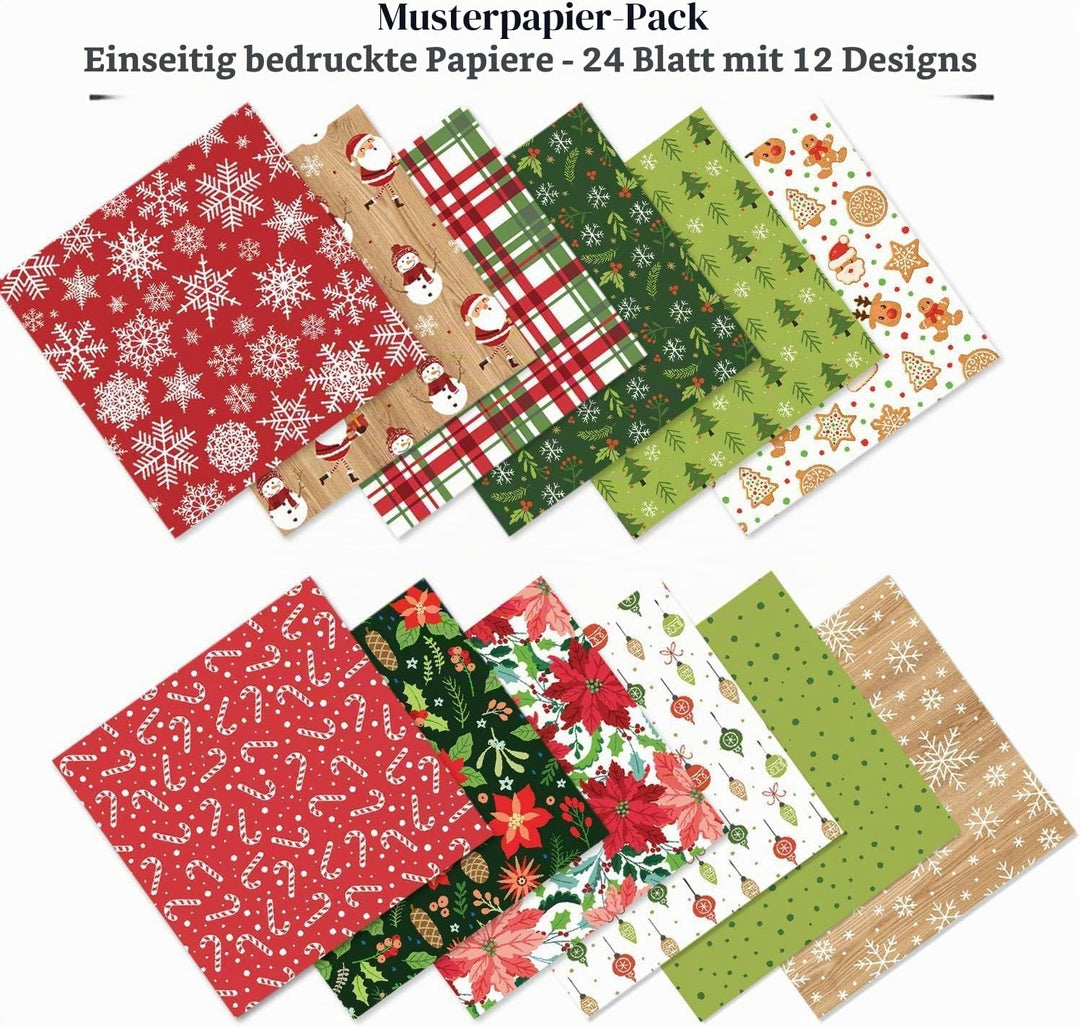 Origami Papier Weihnachten 24 Stück Origami Weihnachten 15.2 x 15.2 cm Weihnachtspapier Zum Basteln