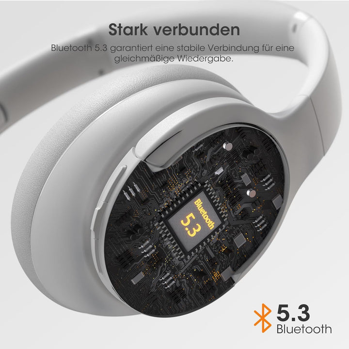 DOQAUS Kopfhörer Kabellos Bluetooth Bis zu 90 Std,Bluetooth Kopfhörer Over-Ear mit 3 EQ-Modi, HiFi S