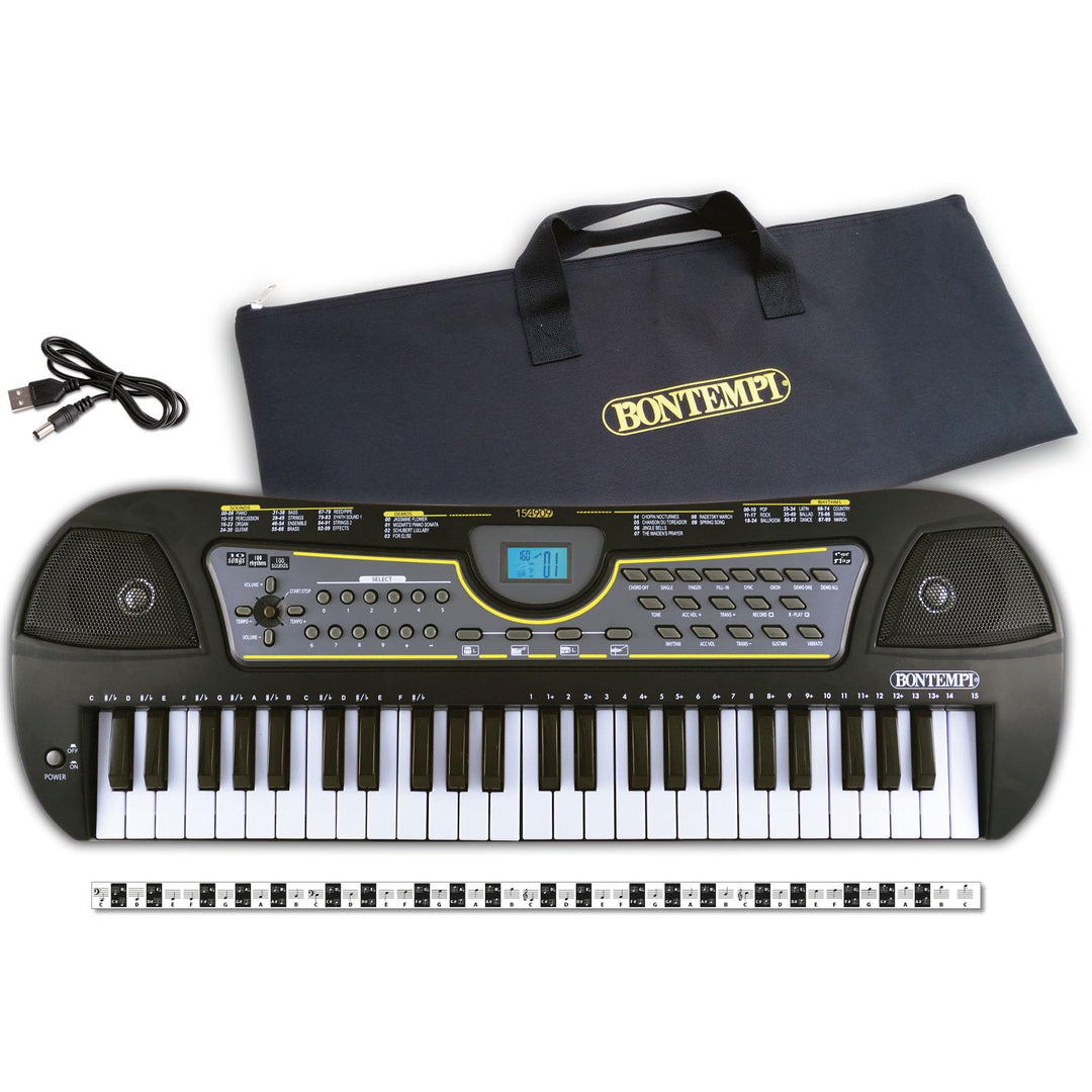 Bontempi 15 4909 Digitales Keyboard. 49 Midi-Tasten C-C, Schwarz/Weiss 49 Midi- Tasten, 49 Midi- Tas