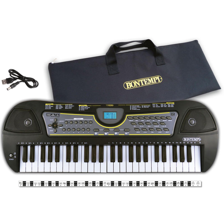 Bontempi 15 4909 Digitales Keyboard. 49 Midi-Tasten C-C, Schwarz/Weiss 49 Midi- Tasten, 49 Midi- Tas