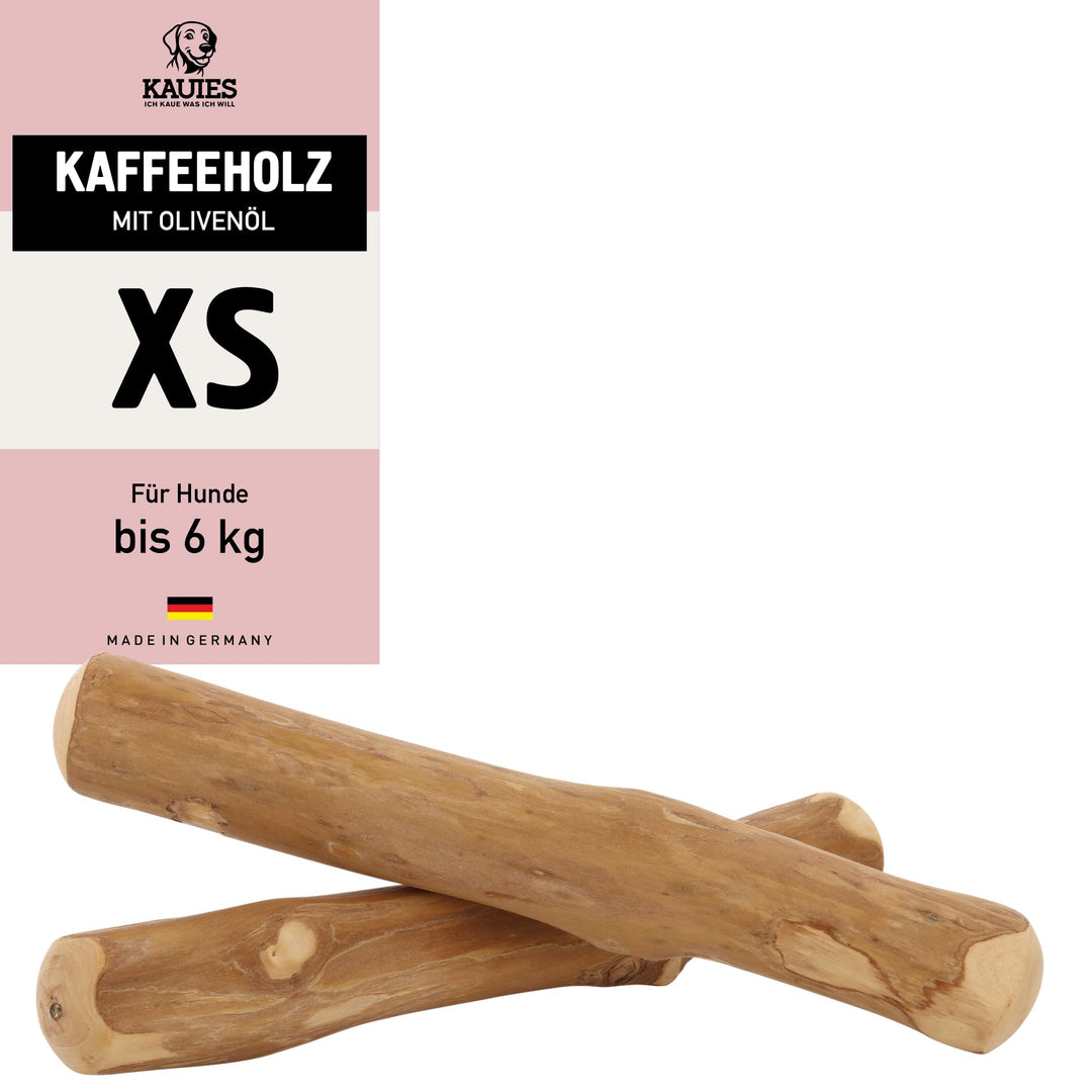 Kaffeeholz für Hunde mit Olivenöl - Hundespielzeug 100% natürlich, vegan, koffeinfrei &amp; kalorienfrei