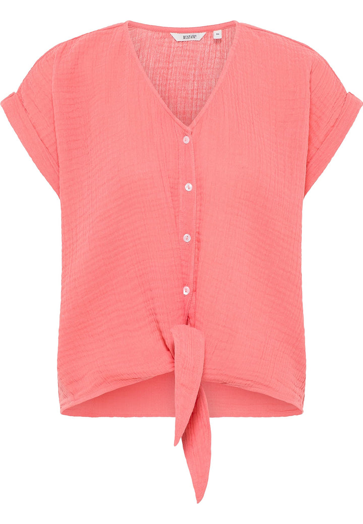 MUSTANG Damen Style ELSA Knotted Blouse Bluse 38 Porcelain Rose 8204, 38 Porcelain Rose 8204