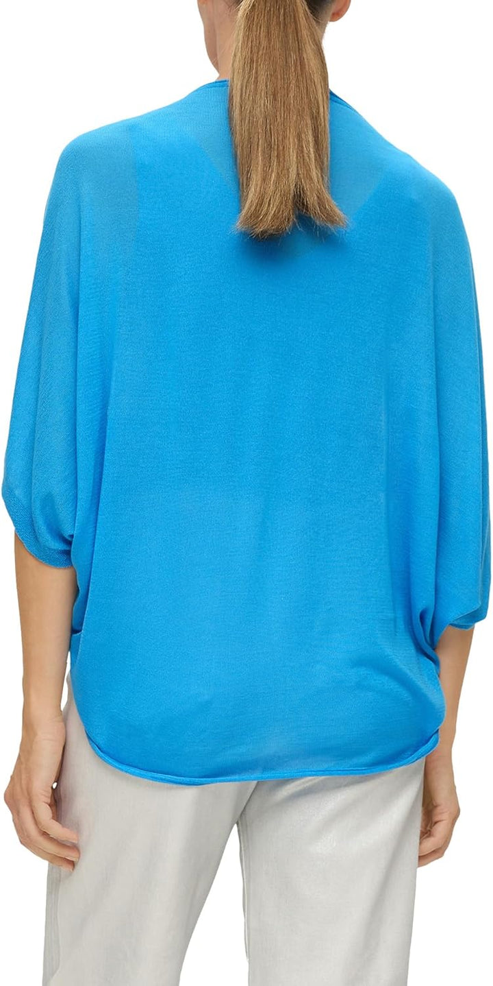 s.Oliver BLACK LABEL Damen Poncho Einheitsgrösse BLUE GREEN 6430, Einheitsgrösse BLUE GREEN 6430