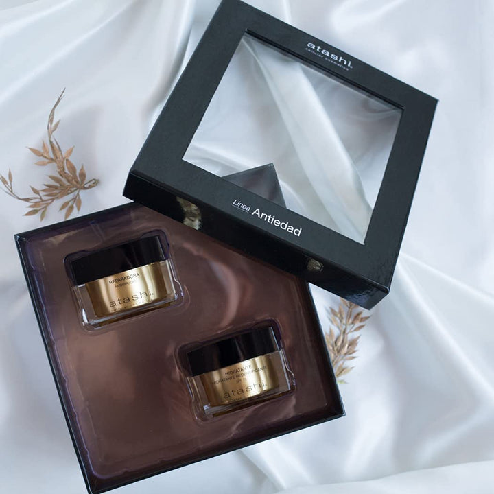 atashi | Beauty Kit | Anti-Falten-Tagescreme + Anti-Falten-Reparaturcreme | 50ml + 50ml