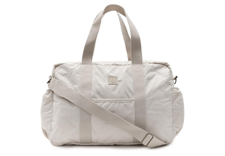 Jollein Wickeltasche Embossed Lily – Sand – Stylische Wickeltasche mit Geprägtem Muster – Wasserabwe