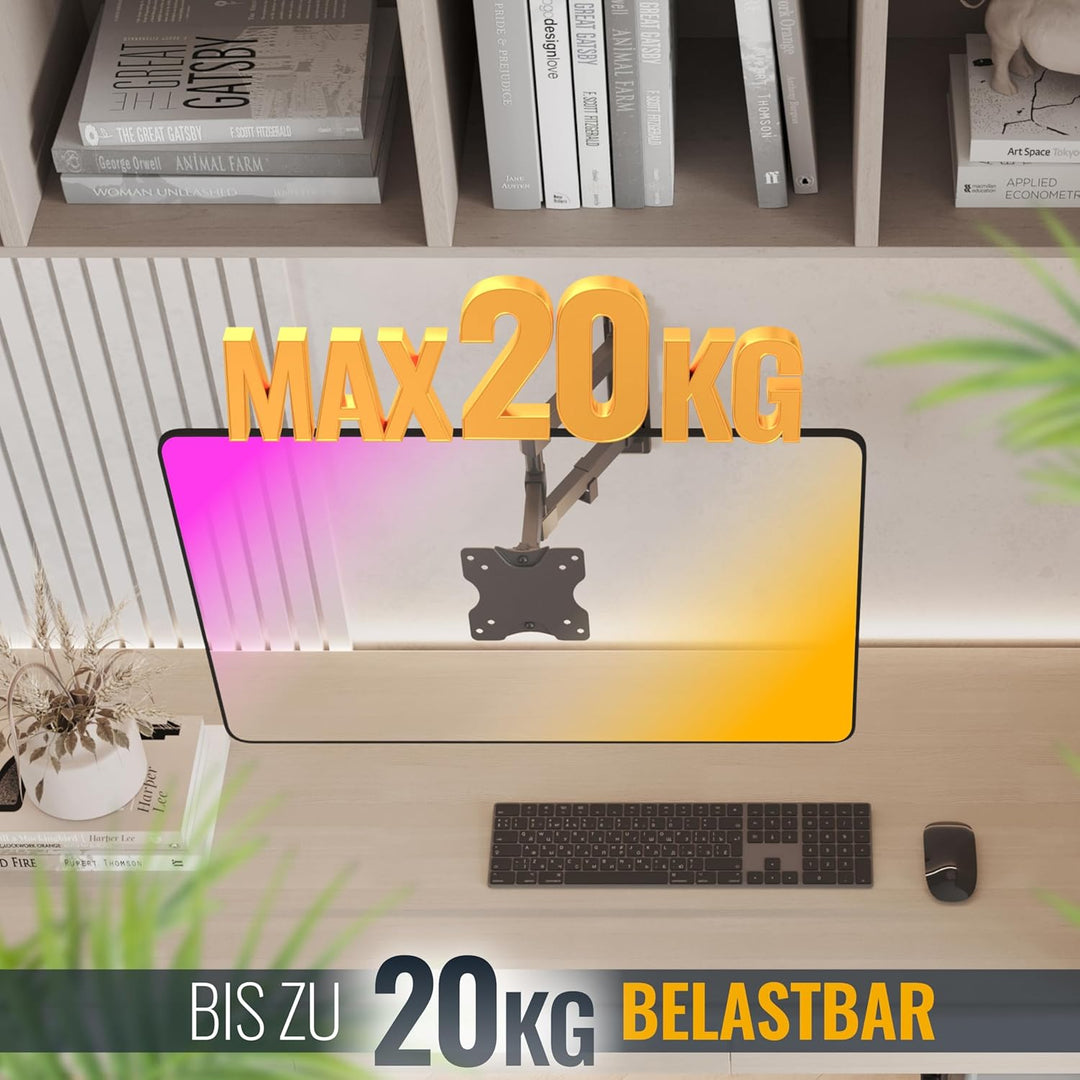 RICOO Monitor Wandhalterung Arm S3911 schwenkbar neigbar für 13–34 Zoll Bildschirmhalterung Arme Hal