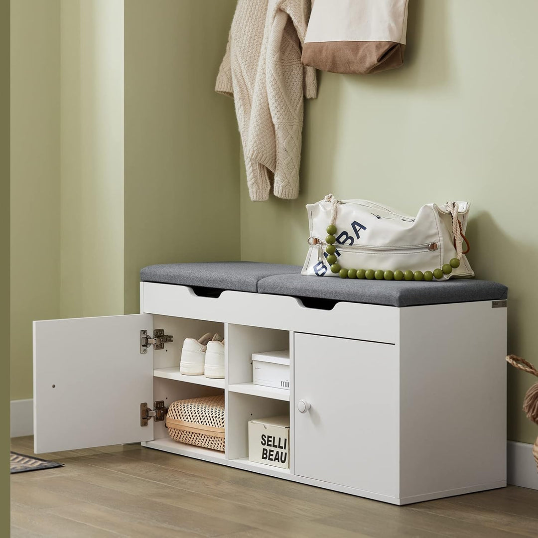 SoBuy Sitzbank mit Stauraum, Schuhbank mit Sitzfläche, Schuhschrank mit Sitzbank, Schuhregal Platzsp