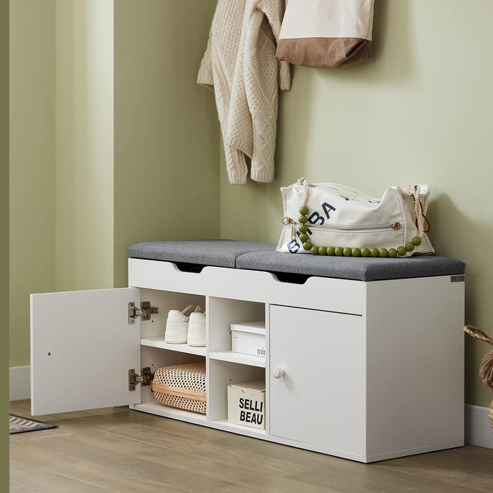 SoBuy Sitzbank mit Stauraum, Schuhbank mit Sitzfläche, Schuhschrank mit Sitzbank, Schuhregal Platzsp