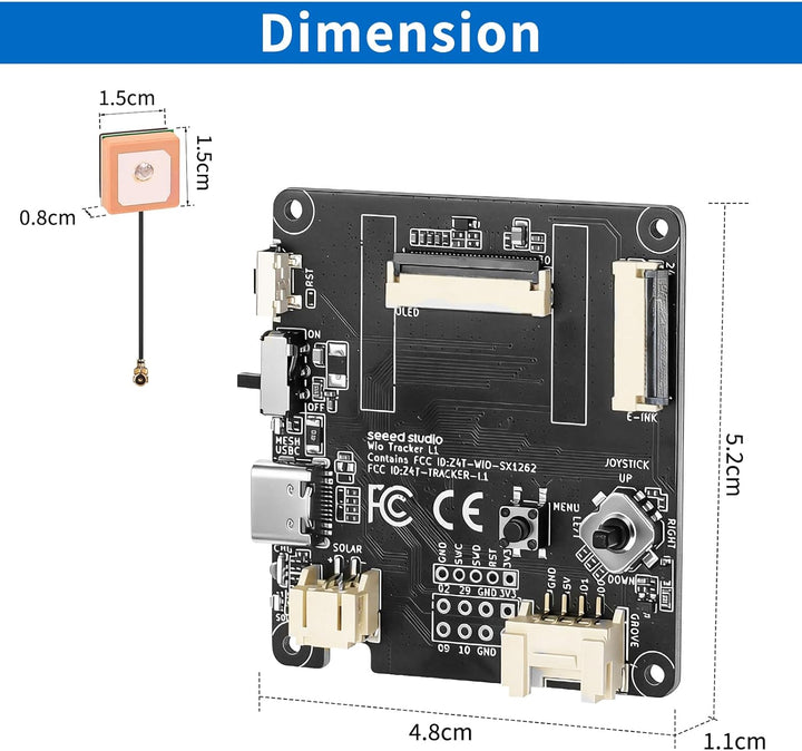 Wio Tracker L1 Lite Entwicklungsboard, SX1262 nRF52840 Modul für Ar duino Meshtastic LoRa, BLE 5.0 G
