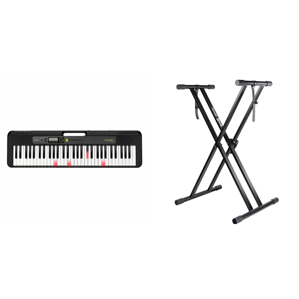Casio LK-S250 CASIOTONE Leuchttastenkeyboard mit 61 anschlagdynamischen Tasten im Piano-Look, schwar
