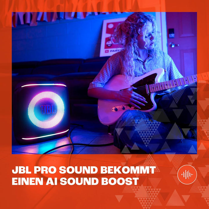 JBL Partybox Encore 2, kabelloser Bluetooth Partylautsprecher mit Mikrofon, 15 Stunden Spielzeit, IP