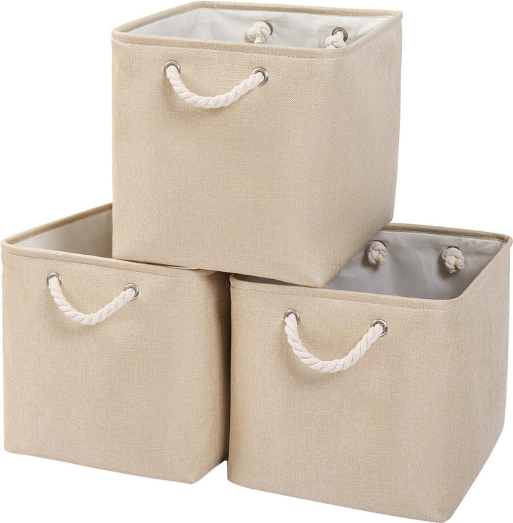 Mangata Aufbewahrungsbox Stoff,33 x 38 x 33 cm Grosser Grau Aufbewahrungskorb, Boxen Aufbewahrung fü