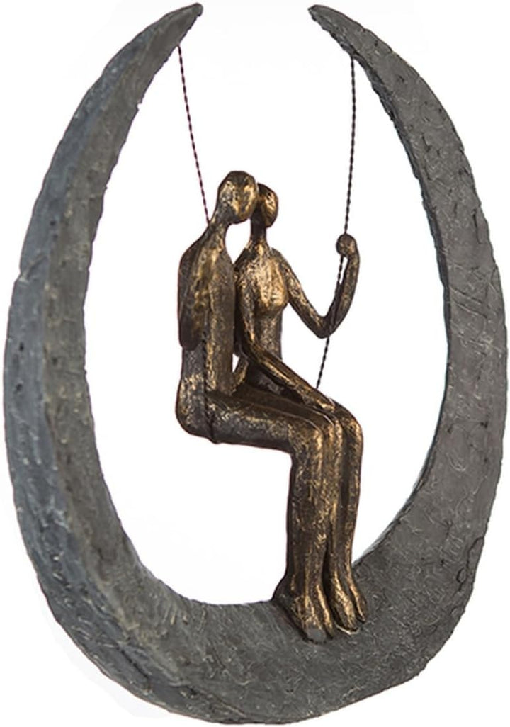 Casablanca Deko Skulptur Figur - Swing Poly/Metall - bronzefarben - Höhe 30 cm Höhe 30 cm Bronzefarb