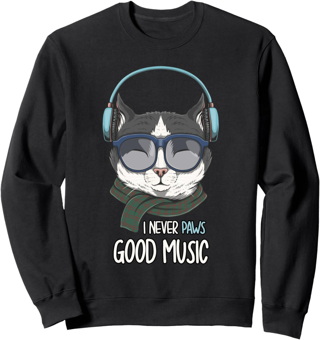 Cat DJ Music Pun | House Music Techno Electronic DJ Sweatshirt