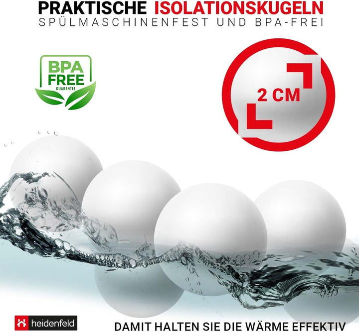 Heidenfeld SVK Sous Vide Garer Isolationskugeln - 250 Stück - BPA frei - Durchmesser Ø 2.0 cm - Komp