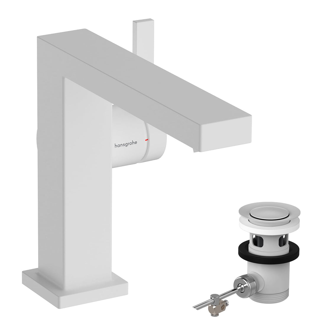hansgrohe Tecturis E - Waschtischarmatur mit Zugstangen-Ablauf, energiesparend (CoolStart), Wasserha