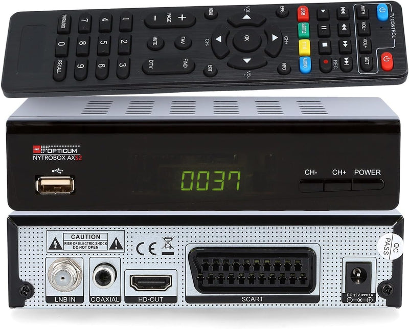 RED OPTICUM NYTROBOX AX S2 Sat Receiver mit Aufnahmefunktion I Digitaler Satelliten-Receiver HD 1080