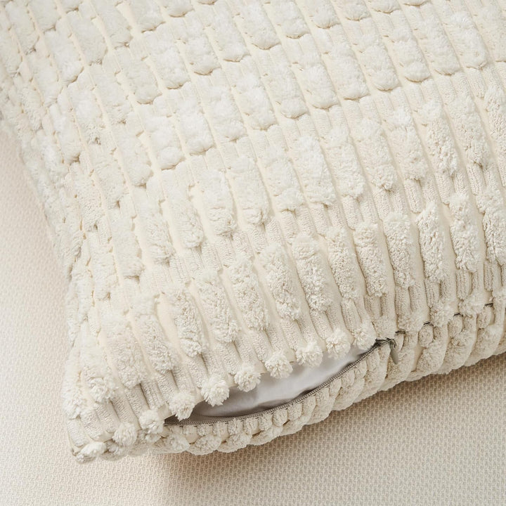 Topfinel 4er Set Boho Kissenbezug 40x40 cm grau Kordsamt Kissenbezüge Kissenhülle sofakissen dekokis
