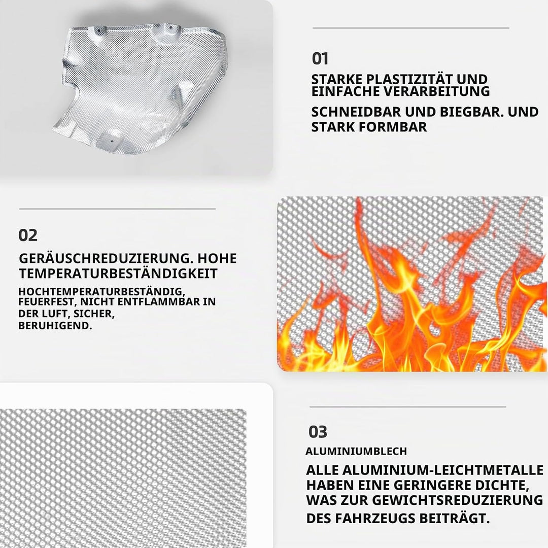 Auto Hitzeschutzblech Auspuff Hitzeschutzmatte 100cm × 40cm Hitzeschutzplatte Aluminium Hitzeschutz
