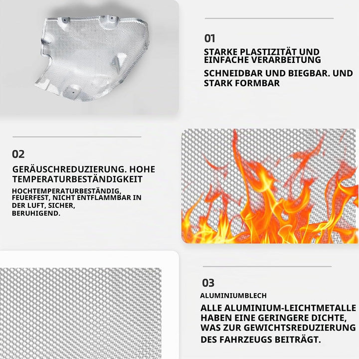 Auto Hitzeschutzblech Auspuff Hitzeschutzmatte 100cm × 40cm Hitzeschutzplatte Aluminium Hitzeschutz