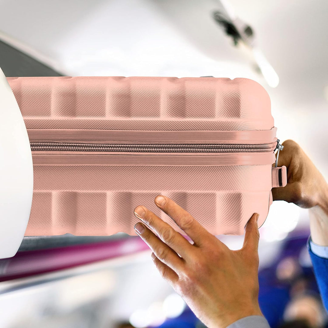 Flight Knight Leichte 4-Rad-ABS-Hartschalenkoffer Handgepack, zugelassen fur uber 30 Fluggesellschaf