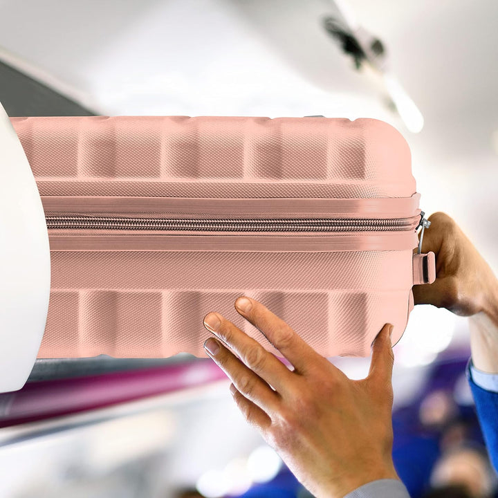 Flight Knight Leichte 4-Rad-ABS-Hartschalenkoffer Handgepack, zugelassen fur uber 30 Fluggesellschaf