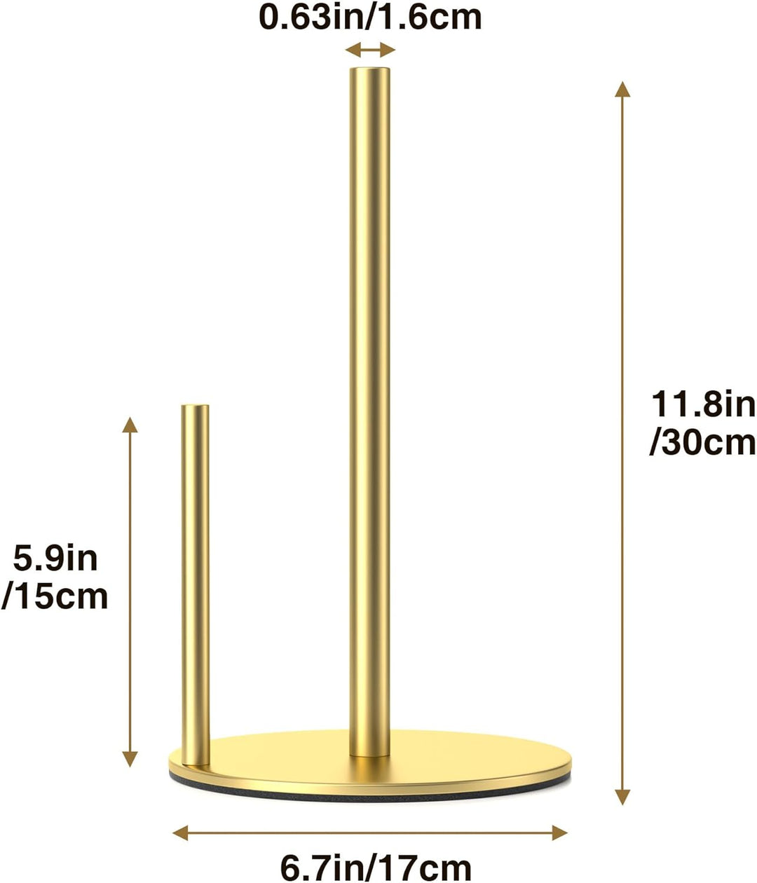 Golden KüChenrollenhalter Arbeitsplatte Papierrollenhalter Stehend KüChenrollen Halter, Premium-Edel
