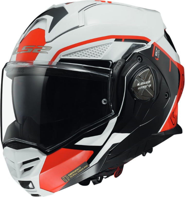 LS2, Klapphelm Motorrad ADVANT X METRYK White Red, S, S