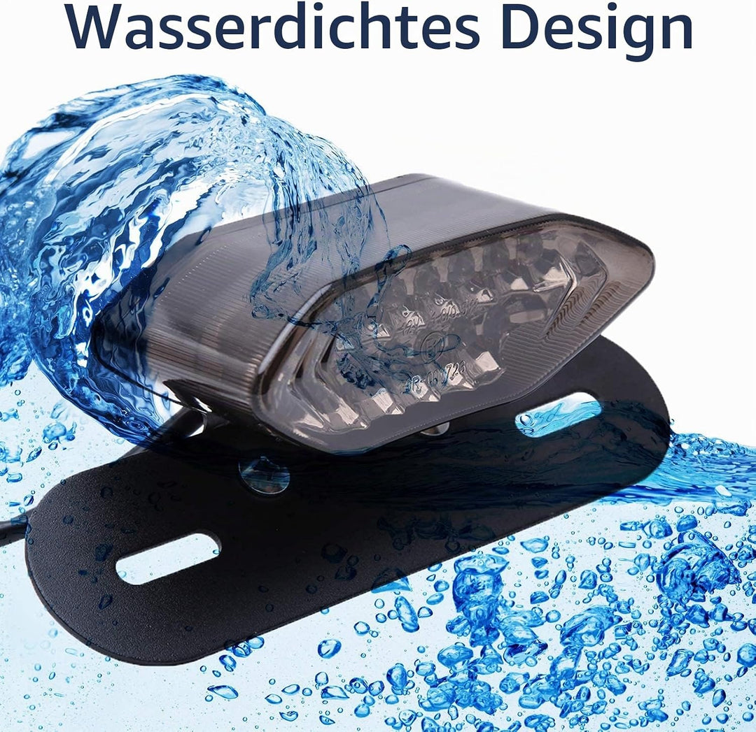 JMTBNO Motorrad 20 LED Rücklicht Bremslicht Blinker Kennzeichenbeleuchtung mit Halterung E-geprüft U
