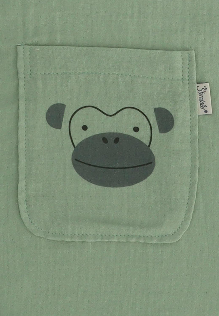 Sterntaler Unisex Kinder Poncho Affe Albert, Baumwollmusselin, mit Kapuze und Fronttasche, ideal für