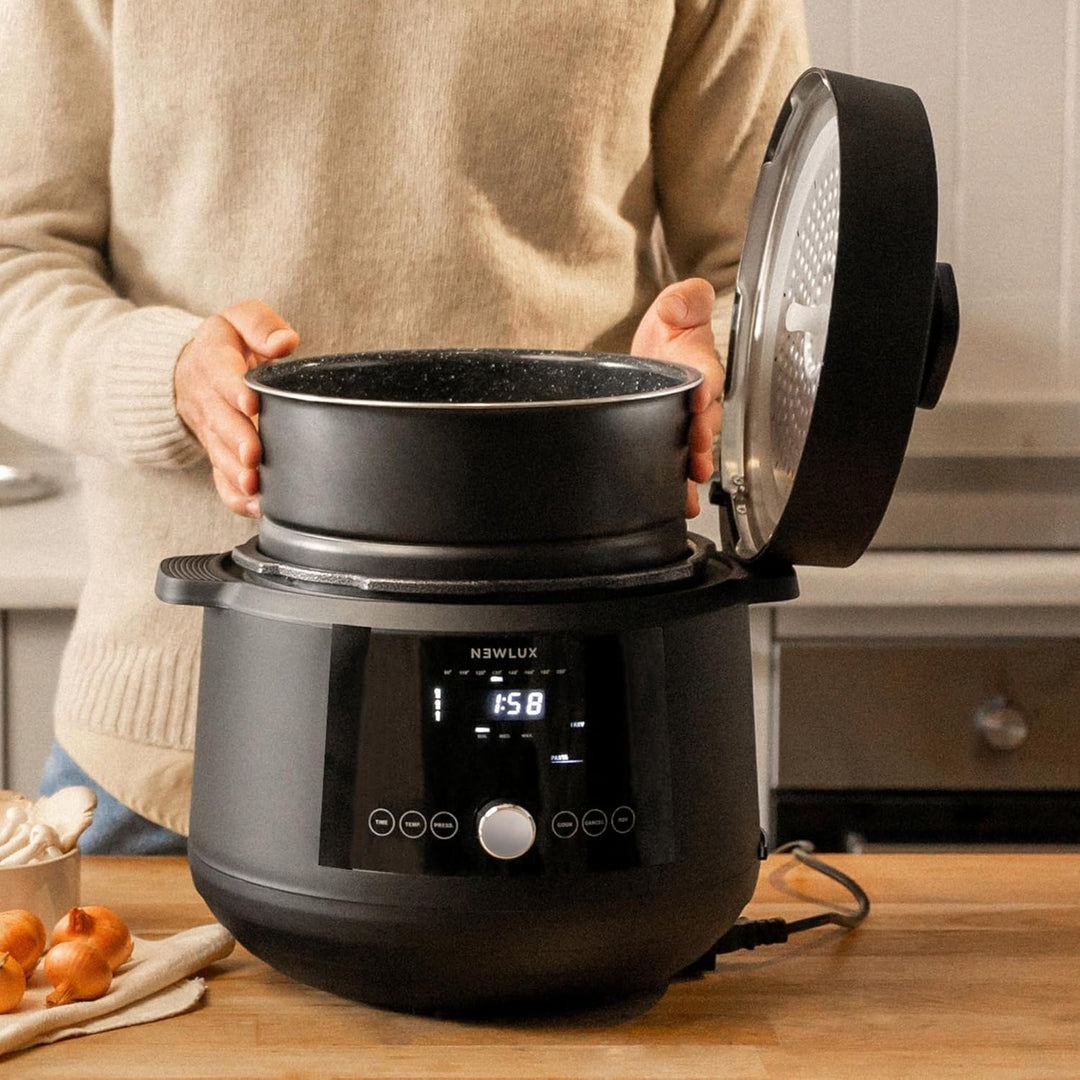 NEWLUX - SmartChef V600 Multikocher 6L, 1200W, Schnellkochtopf mit 4 Druckstufen (90 kpa) und 17 Pro