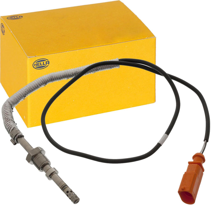 HELLA 6PT 014 494-051 Sensor, Abgastemperatur - 2-polig - geschraubt - Kabel: 580mm