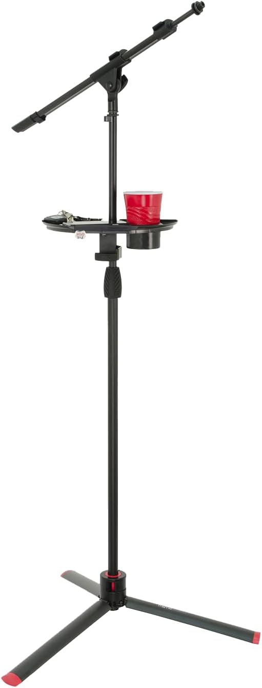 Gator Frameworks Zubehör-Ablage für Mikrofonstativ mit Getränkehalter und Plektrumhalter, 30,5 cm x