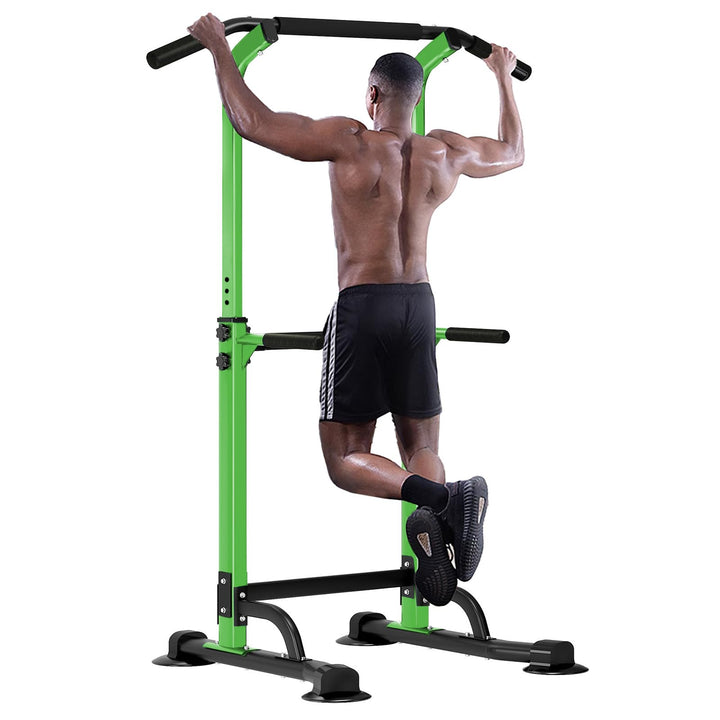 SogesHome Klimmzugstange Power Tower Übung Euipment für Zuhause Fitnessstudio Dip Station Höhenverst